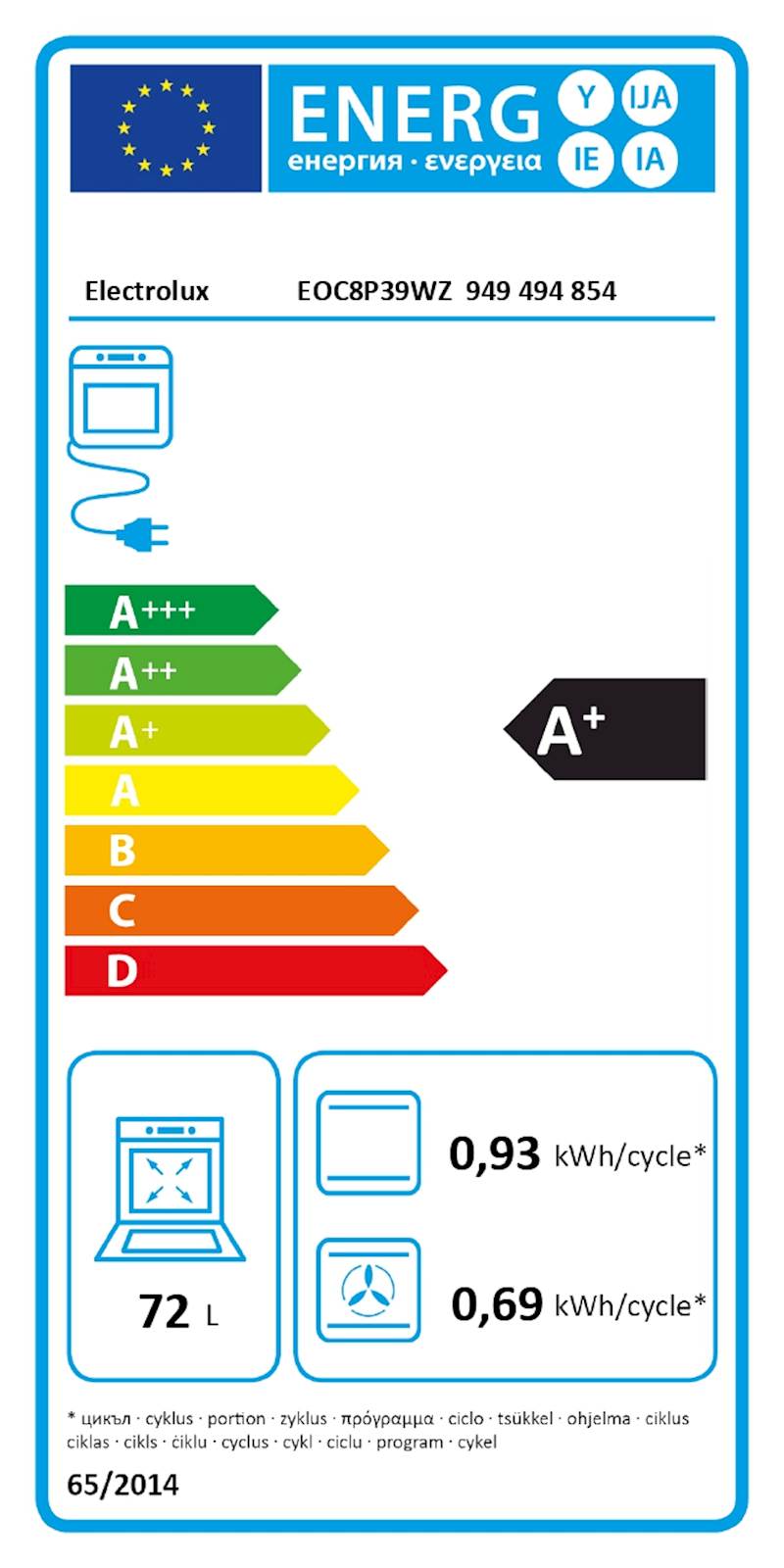 Vgradna pečica Electrolux EOC8P39WZ, piroliza, WiFi, parna 25%