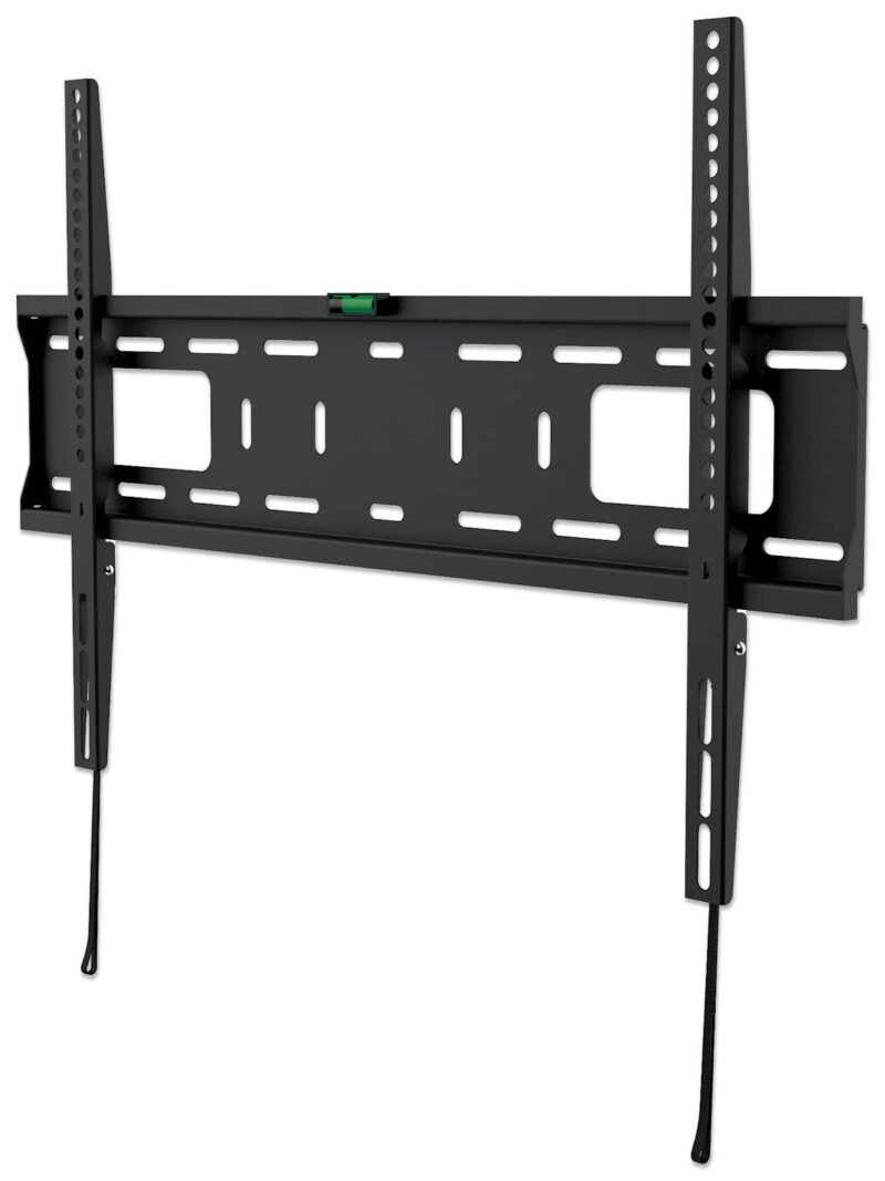 Stenski fiksni TV nosilec 37''-75'' MANHATTAN, 50kg, črne barve, ultra tanek
