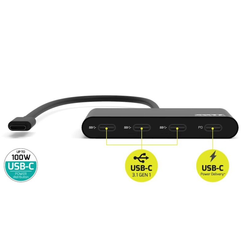 HUB PORT USB-C, 3 x USB-C +1X USB-C, 3xUSB Type C 3.1 Gen 1