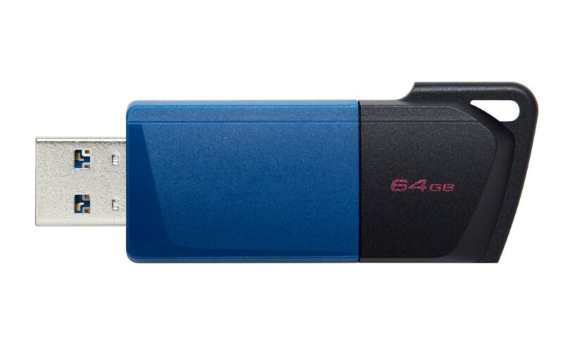USB disk Kingston 64GB DT Exodia M, 3.2 Gen1, črno moder, drsni priključek