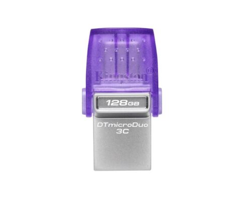 USB C & USB DISK Kingston 128GB DT microDuo3G3, 3.2 Gen1, OTG, s pokrovčkom
