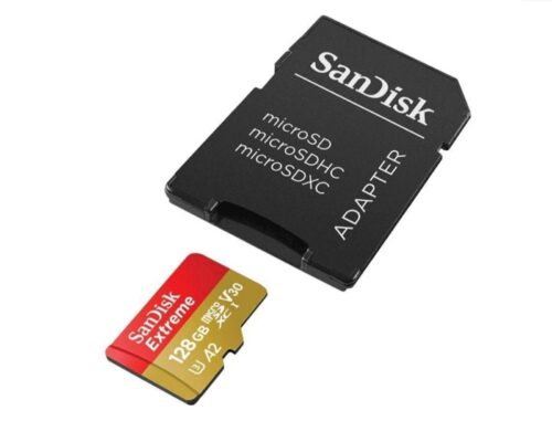 SDXC SANDISK MICRO 128GB EXTREME KAMERA/DRON, 170/80MB/s, UHS-I S, U4, C10, V30, adapter