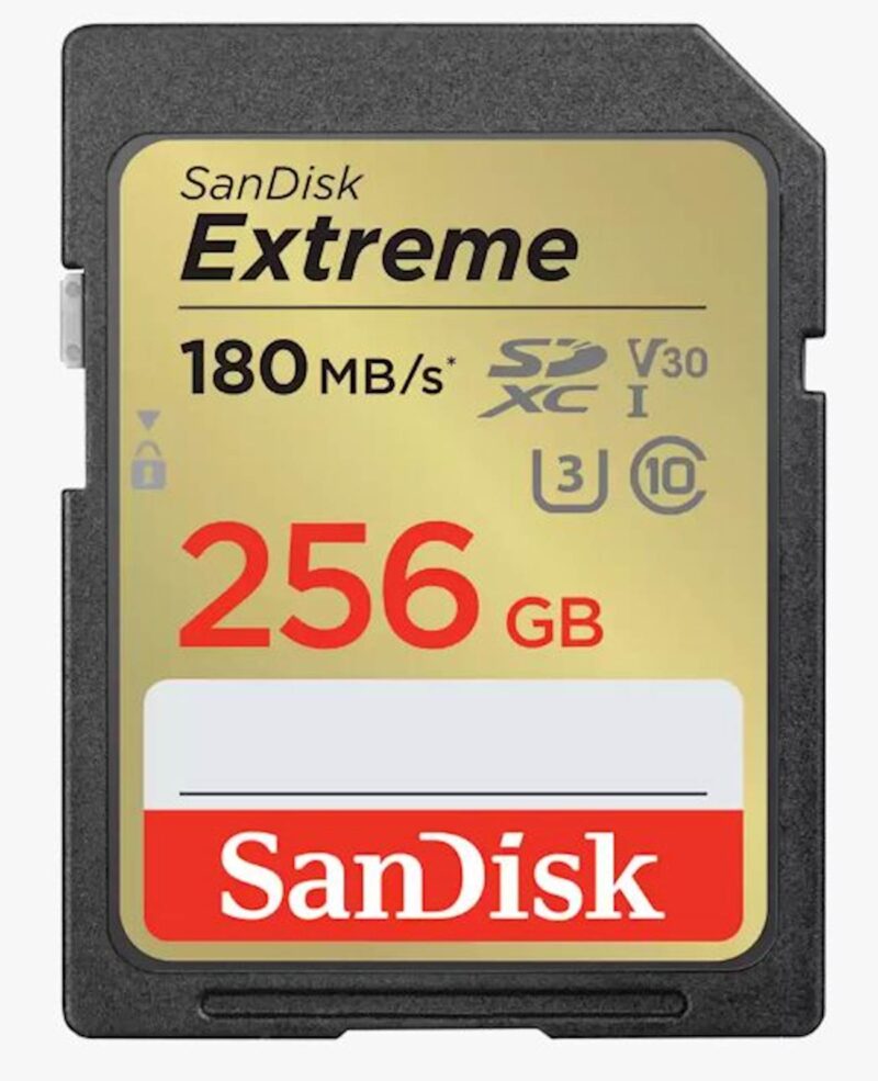 SDXC SANDISK 256GB EXTREME, 180/130MB/s, UHS-I, C10, U3, V30