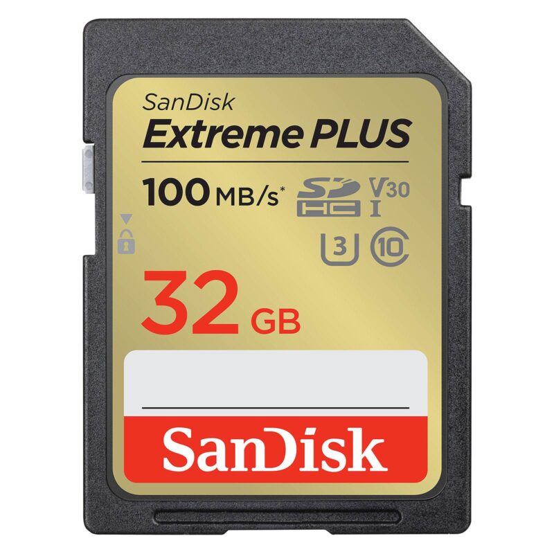 SDHC SANDISK. 32GB EXTREME PLUS, 100/60MB/s, UHS-I, C10, U3, V30