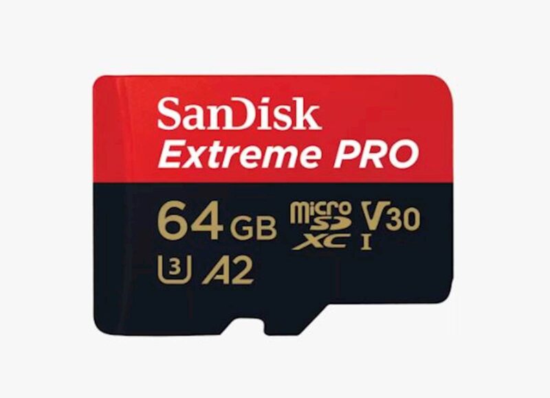 SDXC SANDISK MICRO 64GB EXTREME PRO, 200/90MB/s, A2, C10, UHS-I, U3, V30, adapter