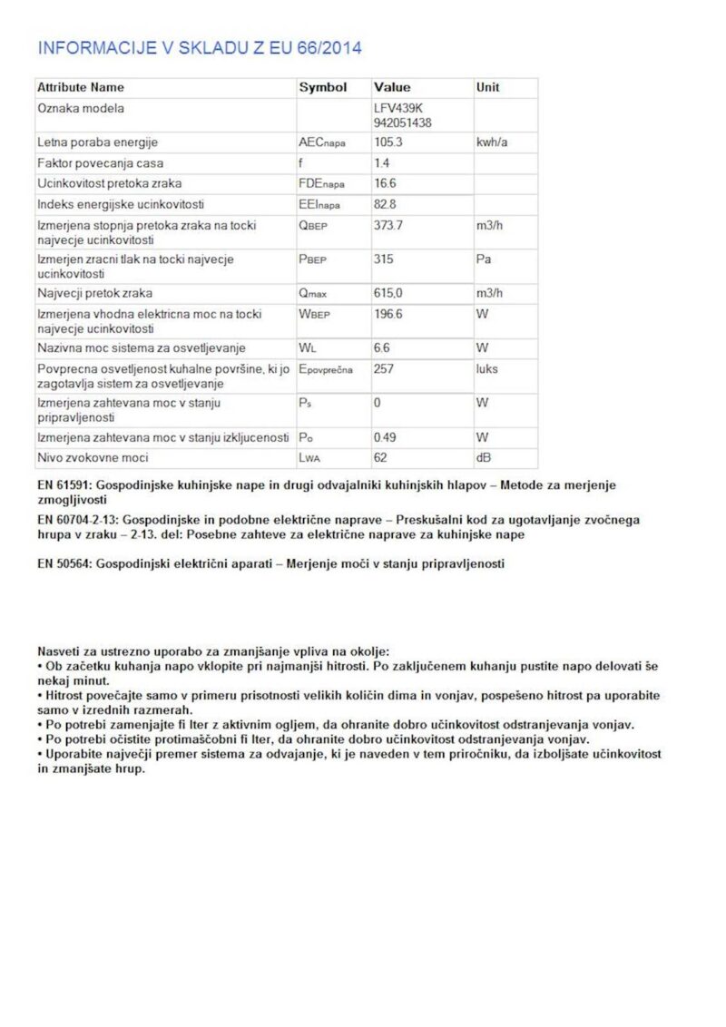 Kuhinjska napa Electrolux LFV439K, 90 cm, črna