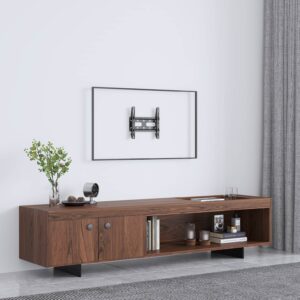 Stenski fiksni TV nosilec 23''-43'' MANHATTAN, 45kg, črne barve, ultra tanek