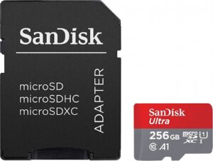 SDXC SANDISK MICRO 256GB ULTRA, 150MB/s, UHS-I, C10, A1, adapter