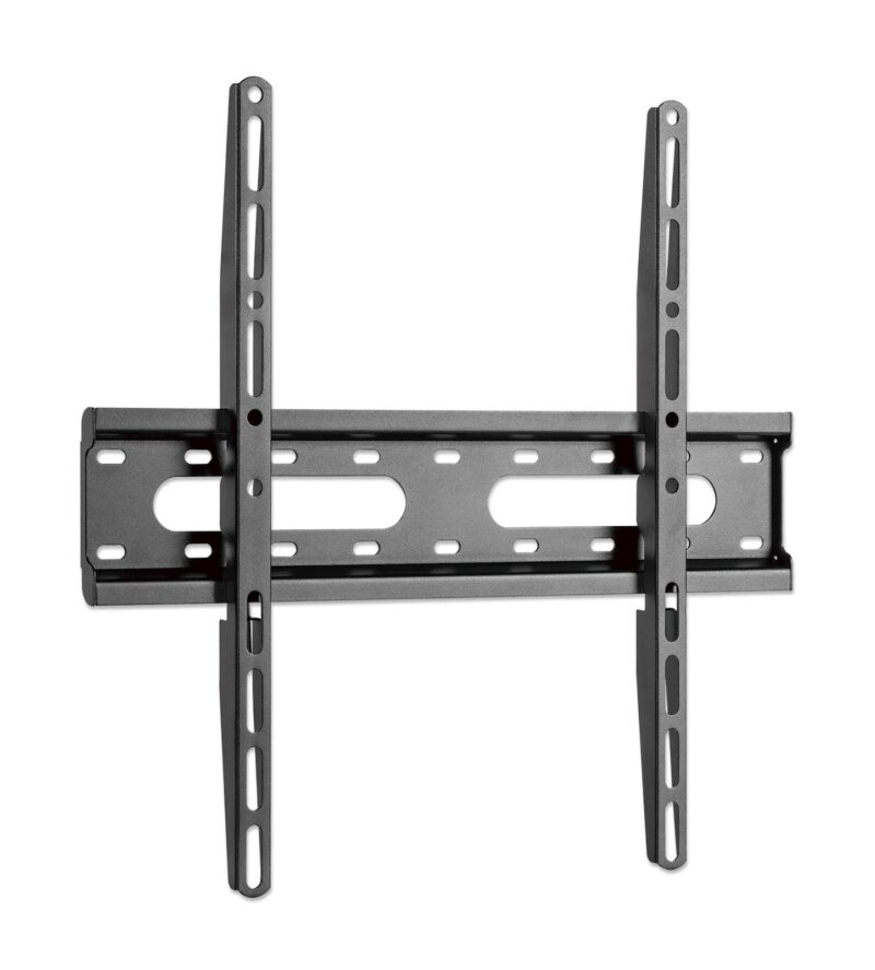 Stenski fiksni TV nosilec 32''-55'' MANHATTAN, 45kg, črne barve, ultra tanek