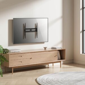 Stenski fiksni TV nosilec 32''-55'' MANHATTAN, 45kg, črne barve, ultra tanek