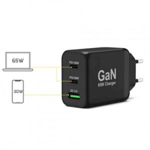 Napajalnik PORT GaN USB-C/ USB-A 65W