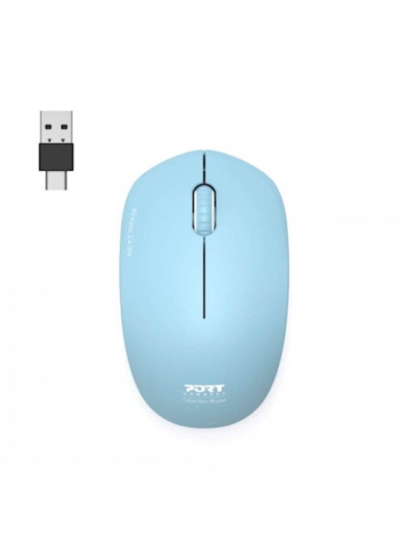 Miška PORT WL USB-A/USB-C svetlo modra