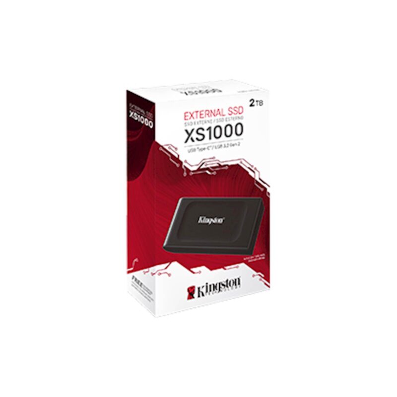 SSD Kingston prenosni 2TB XS1000 črn, USB A 3.2, 1050/1000MB/s