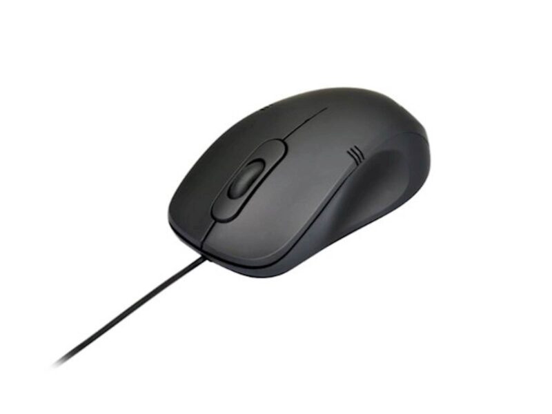 PORT miška Office Budget PRO, žična, USB-A, 1000 dpi, optična, 3 gumbi, črna