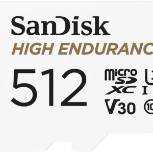 SDXC SANDISK MICRO 512GB HIGH ENDURANCE VIDEO, 100/40MB/s, UHS-I, U3, C10, V30, adapter