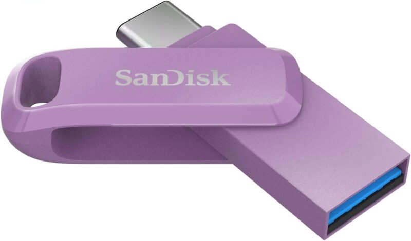 USB C & USB disk SanDisk 128GB Ultra Dual GO, 3.1/3.0, b do 400 MB/s, vijolčna