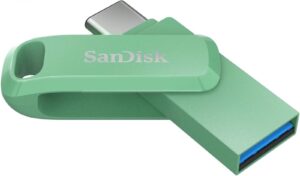 USB C & USB disk SanDisk 128GB Ultra Dual GO, 3.1/3.0, b do 400 MB/s, zelena