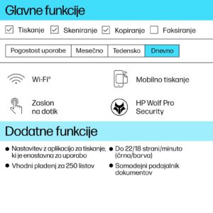 Večfunkcijska brizgalna naprava HP OfficeJet Pro 9720e WF AiO