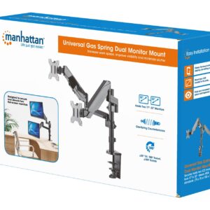 Namizni nosilec za 2 monitja 17''-32'' MANHATTAN, 8kg,dvo sklepni, plinska vzmet