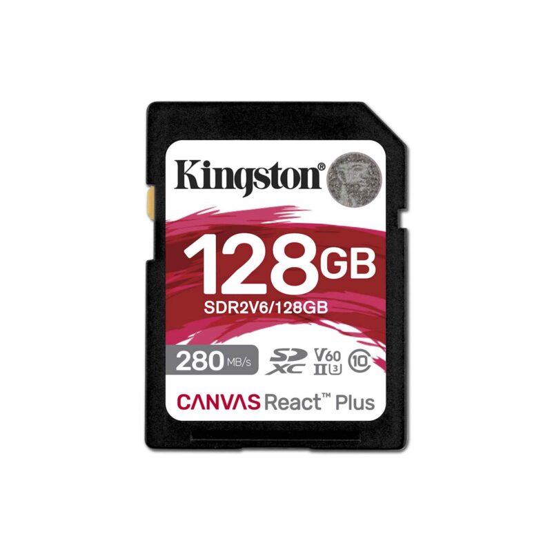 SDXC KINGSTON 128GB Canvas REACT Plus, 280/100MB/s, UHS-II, C10, U3, V60, 4K SDXC KINGSTON 128GB Canvas REACT Plus, 280/100MB/s, UHS-II, C10, U3, V60, 4K