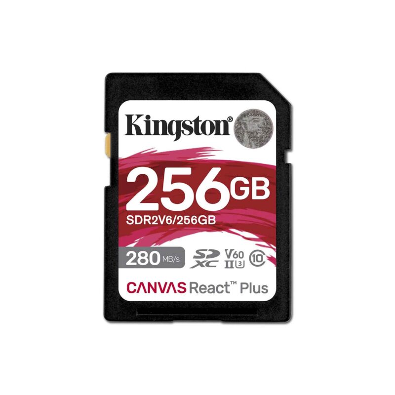 SDXC KINGSTON 256GB Canvas REACT Plus, 280/150MB/s, UHS-II, C10, U3, V60, 4K