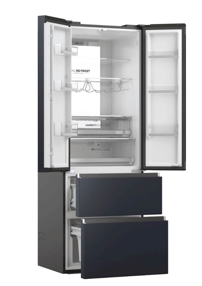 Hladilnik HAIER HFW7720ENMB, 200,6 cm, E, 477 l, French Door, iconic črna