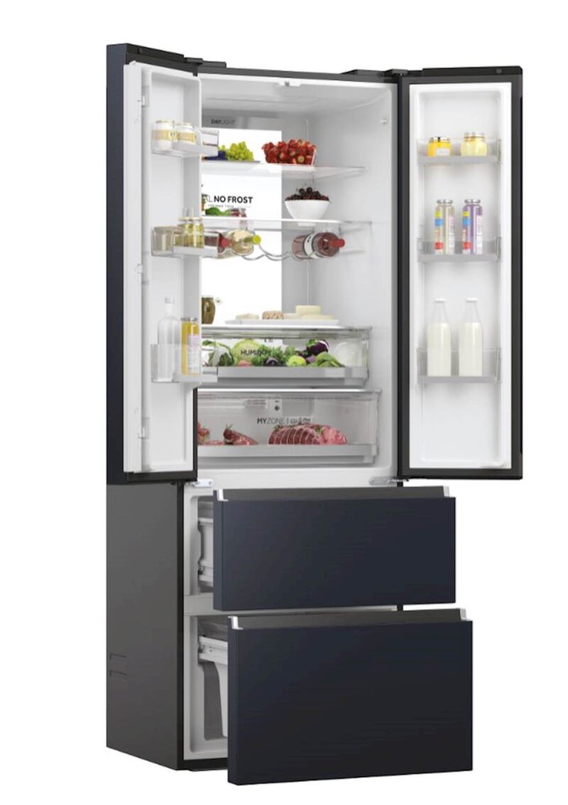 Hladilnik HAIER HFW7720ENMB, 200,6 cm, E, 477 l, French Door, iconic črna