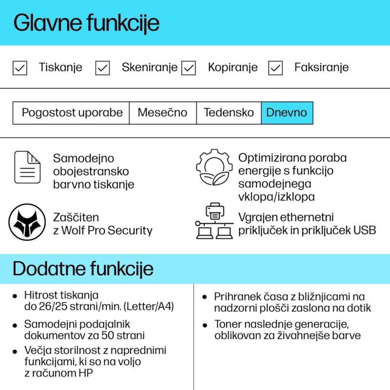 Večfunkcijska barvna Laserska naprava HP Color LaserJet Pro MFP 3302fdn