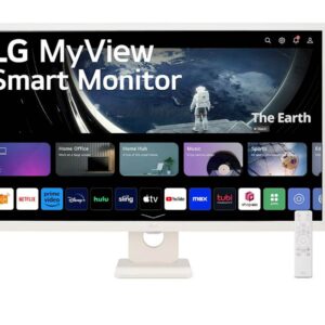 Monitor LG 31,5" 32SR50F-W Smart, IPS, 1920x1080, 2x HDMI, bel, zvočnik