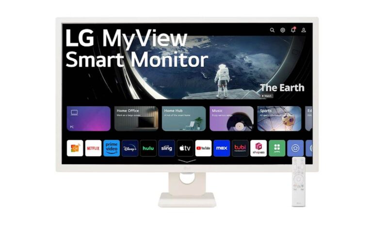 Monitor LG 31,5" 32SR50F-W Smart, IPS, 1920x1080, 2x HDMI, bel, zvočnik