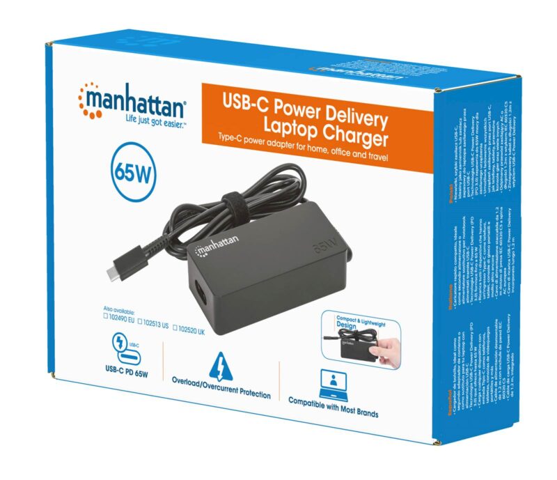 USB-C Power Delivery Laptop Charger-65W MANHATTAN