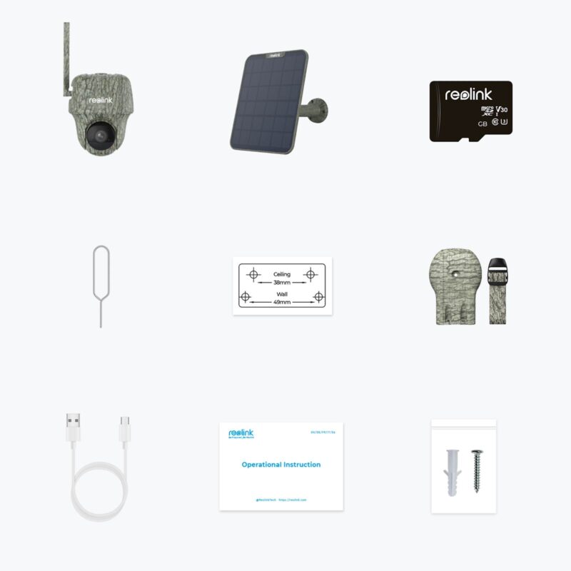 Reolink IP Kamera GO serija G450 4K, Zunanja, Baterijska, 4G LTE, 360° pogled +Solarni Panel
