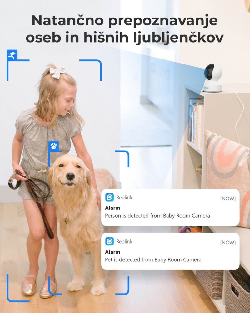 Reolink IP Kamera  E serija E330 Wi-fi, Notranja, 5MP, Auto sledenje,Bela