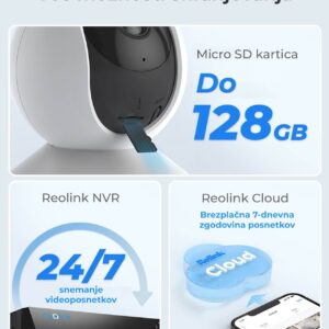 Reolink IP Kamera  E serija E330 Wi-fi, Notranja, 5MP, Auto sledenje,Bela