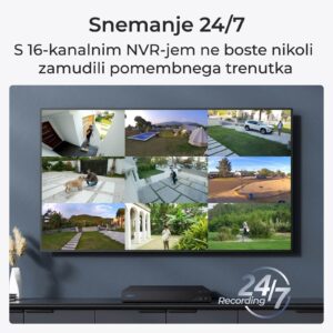 Reolink NVR snemalnik NVS16 16MP, 16 kanalni POE, 4TB HDD, 24/7 snemanje