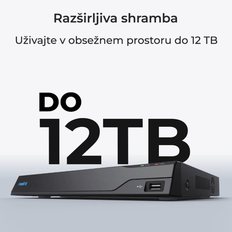 Reolink NVR snemalnik NVS16-8MD8 4K, 8MP, 16 kanalni NVR, 4TB HDD, 8x Kamera POE