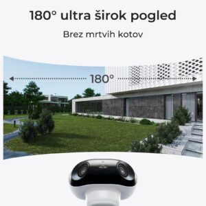 Reolink IP Kamera Argus serija B740X 4K, 180° dvojna leča, Barvni nočni vid ColorX, Baterijska.