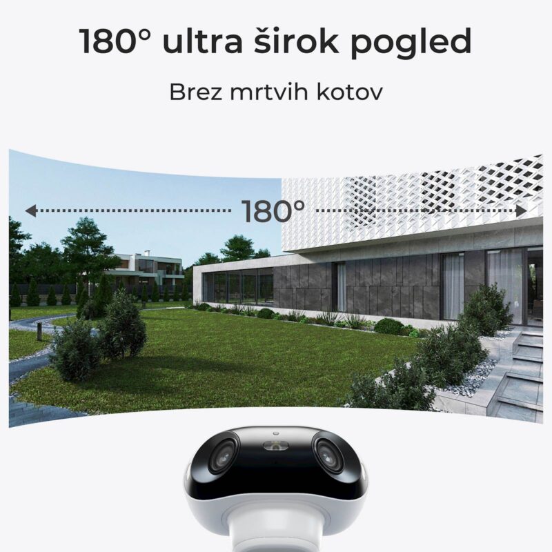 Reolink IP Kamera Argus serija B740X 4K, 180° dvojna leča, Barvni nočni vid ColorX, Baterijska.