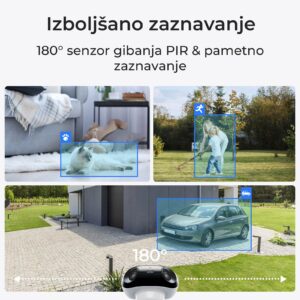Reolink IP Kamera Argus serija B740X 4K, 180° dvojna leča, Barvni nočni vid ColorX, Baterijska.