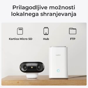 Reolink IP Kamera Argus serija B740X 4K, 180° dvojna leča, Barvni nočni vid ColorX, Baterijska.