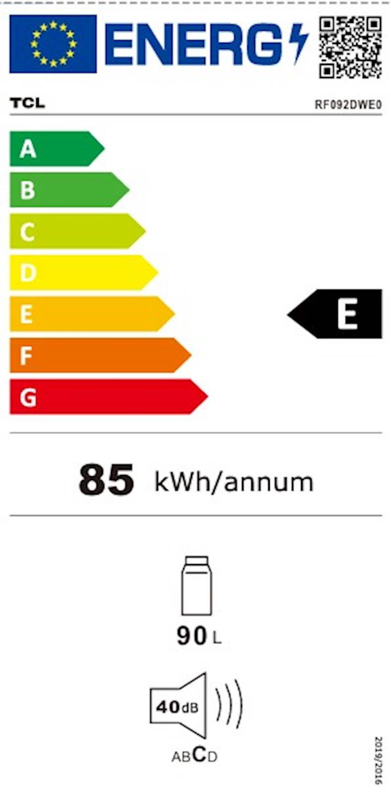 Hladilnik TCL RF092DWE0, 84l + 8l, višina 84,2 cm (bela) Hladilnik TCL RF092DWE0, 84l + 8l, višina 84,2 cm (bela)