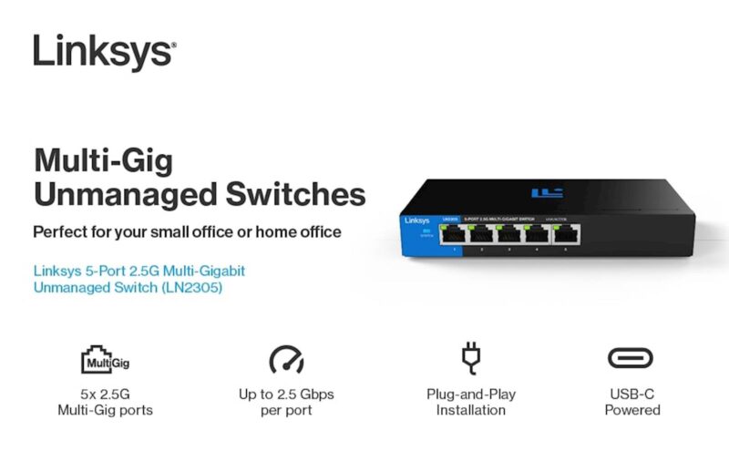 Linksys SB 5 portno stikalo 2.5G