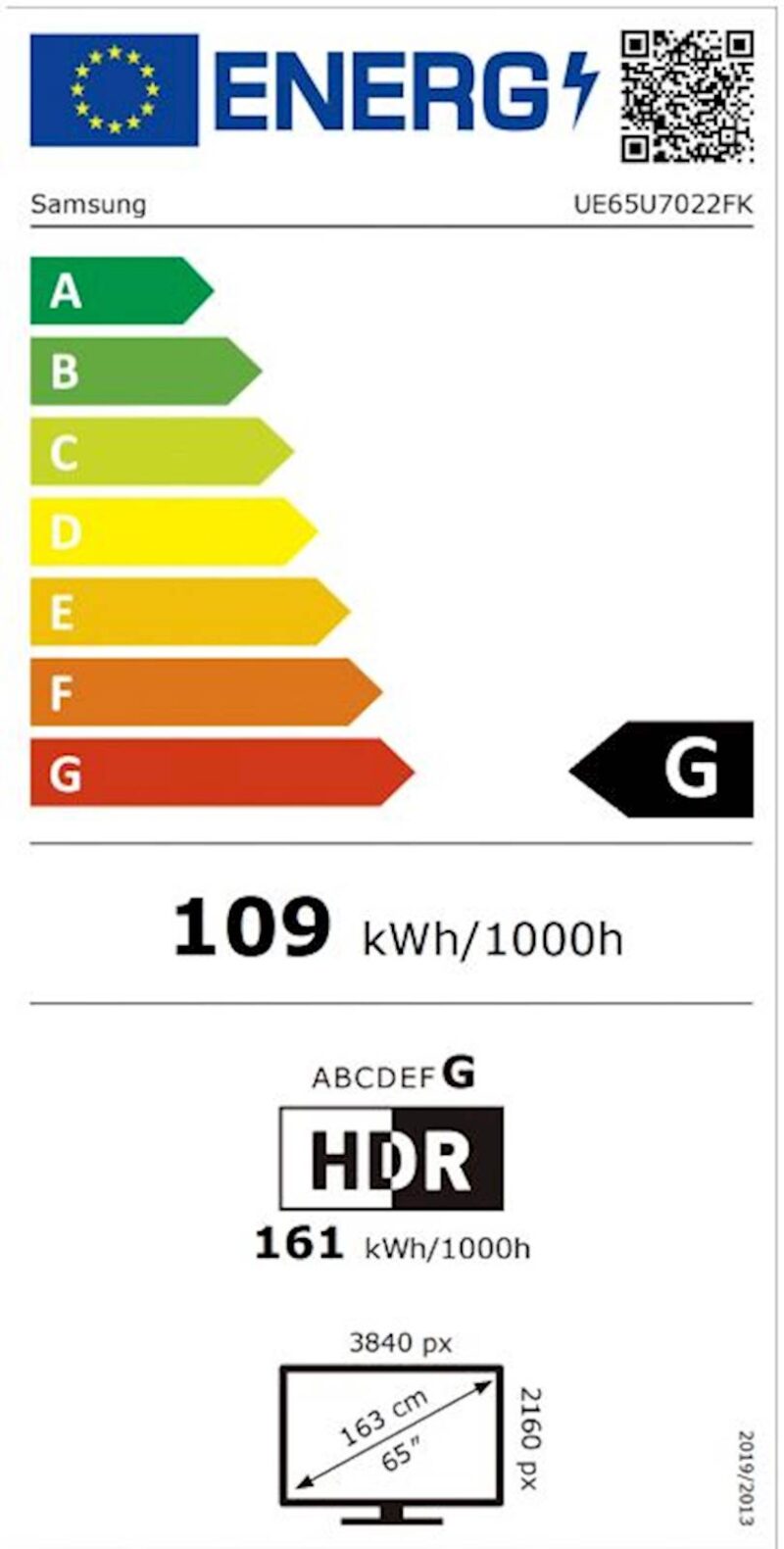 LED TV SAMSUNG 65U7022F