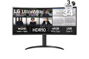Monitor LG 34 34WR55QK-B UltraWide ukrivljen, VA, 3440x1440, 2x HDMI, DP, USB C