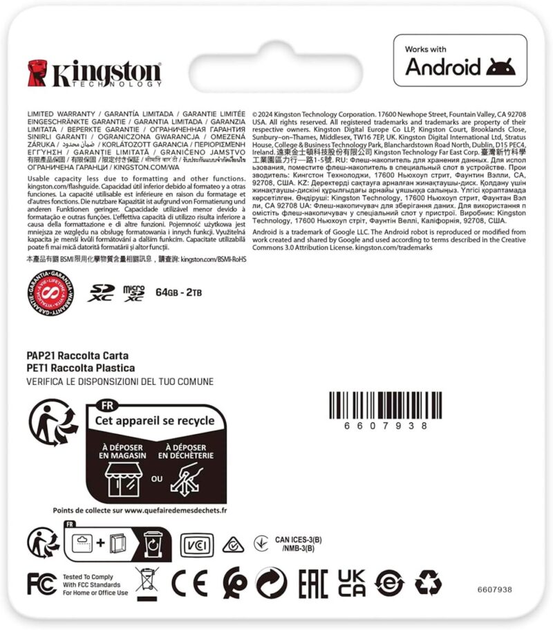 SDXC KINGSTON micro 128GB Canvas Go Plus, 200/100MB/s, C10, UHS-I, U3, V30, A2, adapter SDXC KINGSTON micro 128GB Canvas Go Plus, 200/100MB/s, C10, UHS-I, U3, V30, A2, adapter