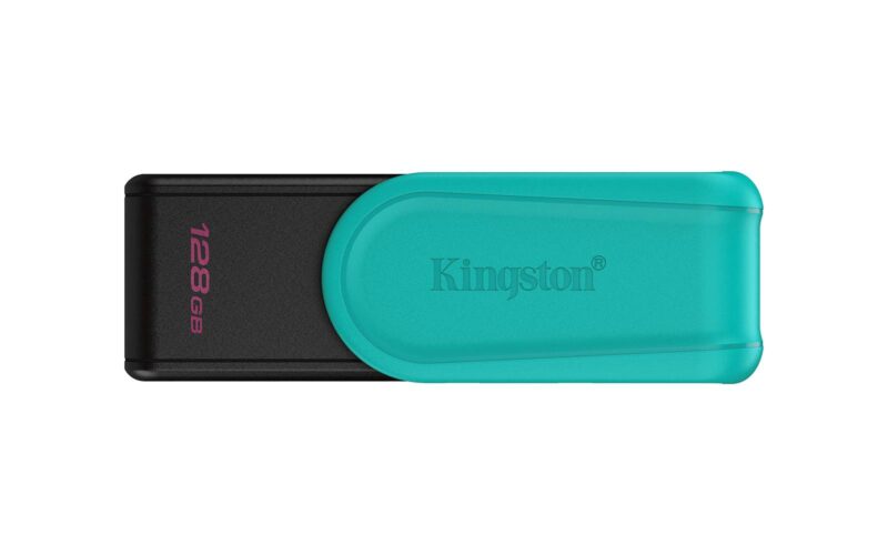 USB disk Kingston 128GB DT Exodia S, 3.2 Gen1, črn/turkizen, z vrtljivim pokrovčkom