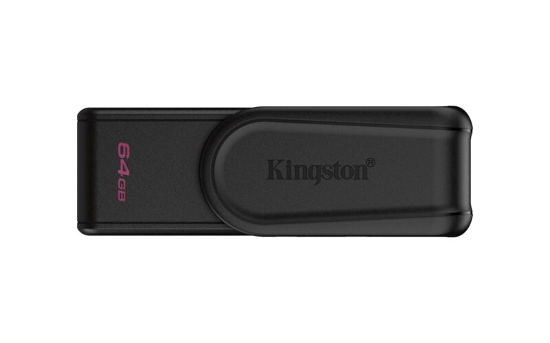 USB disk Kingston 64GB DT Exodia S, 3.2 Gen1, črn, z vrtljivim pokrovčkom