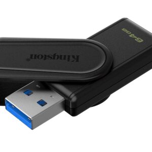 USB disk Kingston 64GB DT Exodia S, 3.2 Gen1, črn, z vrtljivim pokrovčkom