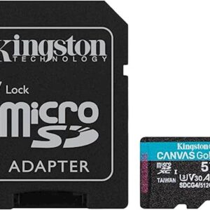 SDXC KINGSTON micro 512GB Canvas GO Plus, 200/160MB/s, C10, UHS-I, U3, V30, A2, adapter