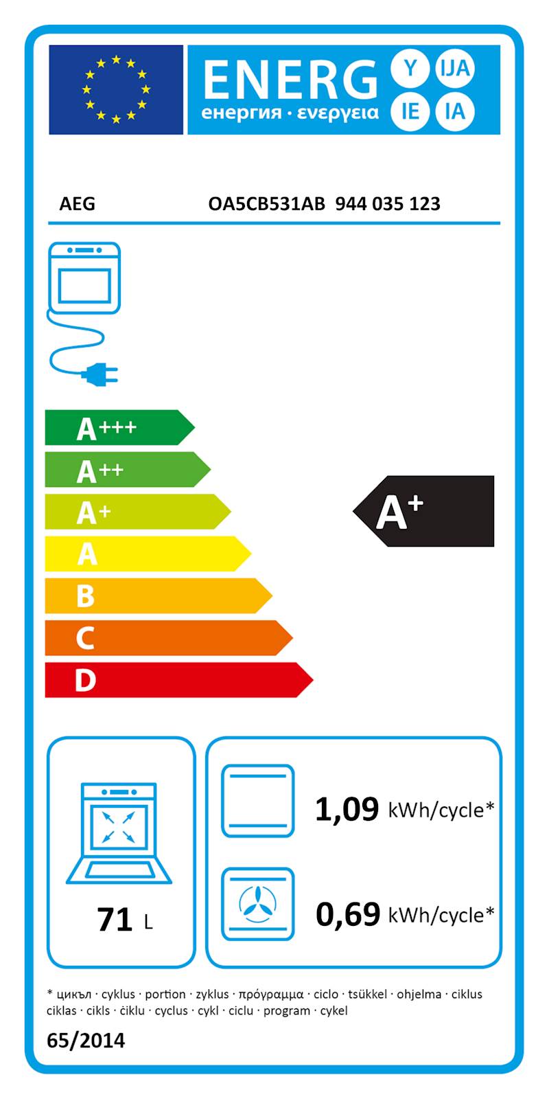 Vgradna pečica AEG OA5CB531AB, katalitična